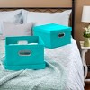 Storage Boxes with Lids, 2 Piece Set, Aqua - 2 of 4