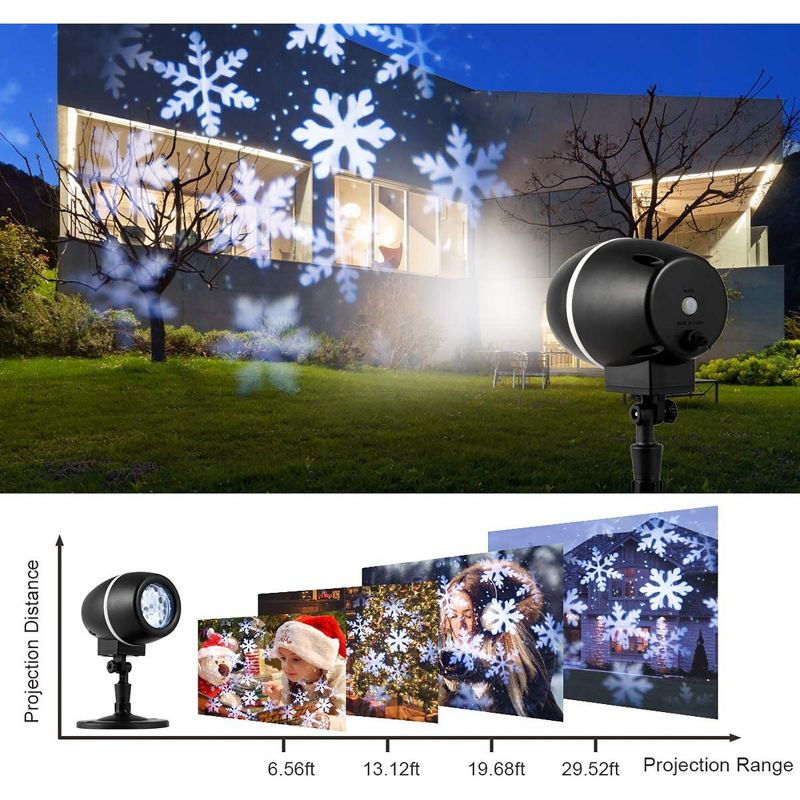 Costway Christmas Rotating Snowfall Projection Lights with Remote Control for Party, 2 of 11