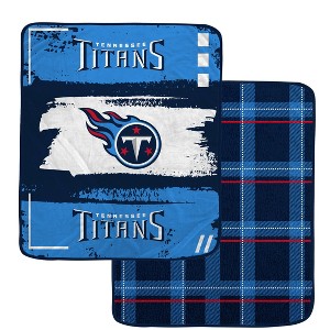 NFL Tennessee Titans Distressed Plaid Ultra Soft Blanket - 1 of 1