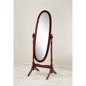 Lyngins Traditional Wood Floor Cheval Mirror, Full Length Mirror with Elongated Oval Glass, Stangding Mirror/Floor Mirror/Body Mirror for Bedroom - 1 of 4