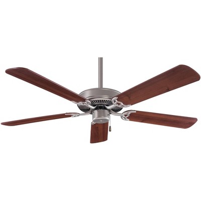 52" Minka Aire Contractor Brushed Steel Walnut Fan with Pull Chain