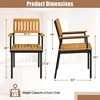 Costway Dining Chair Set of 2/4 with Acacia Wood Backrest Slanted Seat Comfortable Armrests - 3 of 4