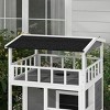 LAOTIES Wooden Outdoor Cat House for Indoor And Outdoor Cats,Multi Level Cat Condo Shelter with Escape Doors,Jump Platforms,Asphalt Roof - 3 of 4