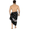 LA LEELA Men's Pirates Sarong Wrap Pareo Caribbean Pirates Swim Trunks Swimwear Full Beach Wraps for Men One Size Skull Crossbones, Black - 4 of 4