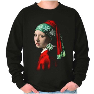 Christmas Pearl Ornament Earring Art Sweatshirt for Men or Women Brisco Brands - 1 of 4