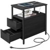 VASAGLE Side Table with Charging Station, Narrow End Table with 2 Drawers, Slim Nightstand and Bedside Table with Storage - 2 of 4