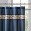 LunaLulinlk Faux Silk Embroidered Floral Shower Curtain - 2 of 4