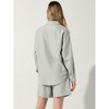 Allegra K Women's Outfit Belt Long Sleeve Shirt and High Waist Shorts Set 2 Pcs - 3 of 4