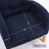 Akoasm Modern Rubber Wood Rocking Chair With High Back, Footrest For Living Room & Bedroom-Deep Navy - 3 of 4