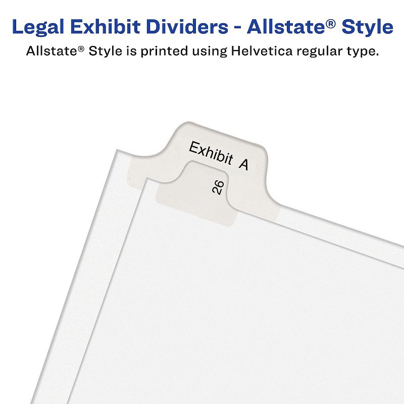 Avery Allstate-Style Legal Exhibit Side Tab Dividers 25-Tab 76-100 Letter White 01704, 5 of 7