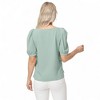 Anna-Kaci Women's Short Puff Sleeve Blouse with Scoop Neckline and Tie Cuff Detail for a Feminine Everyday Look - 4 of 4