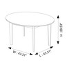 Vynxaria Contemporary Dining Table, Smooth White Finish, Solid Wood Base,43" Diameter X 29.5" H, Round Pedestal Table for Kitchen & Dining Room,Walnut - 2 of 4
