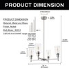 DORESshop 4-Light Brushed Nickel Chandelier with Adjustable Height - Glass Shade Light Fixture for Dining Room Entryway - 4 of 4