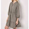 Women's HERITAGE CHECK RUFFLE HEM MINI DRESS - APRICOT - 3 of 4