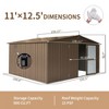 NicBex Metal Outdoor Storage Shed with Lockable Doors and Windows to Store Car,Bike,Garbage Can for Garden/Patio/Backyard,Brown - 3 of 4