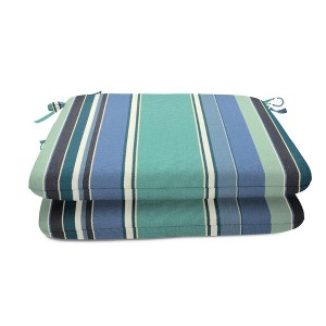Casual Cushion Stripe Sunbrella Fabric 2-Piece Indoor/Outdoor Seat Pad Cushion - 1 of 4