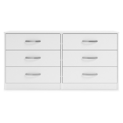 White Transitional 6-Drawer Dresser with Ball Bearing Slides
