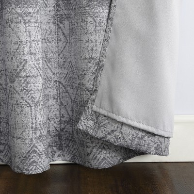 Indigo Blackout Jacquard Grommet Curtain Panel 50" x 63"
