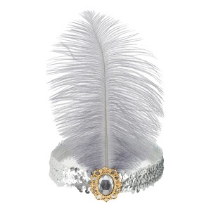Unique Bargains Women's Feather Faux Diamond Sequins Headband 1 Pc - 1 of 4