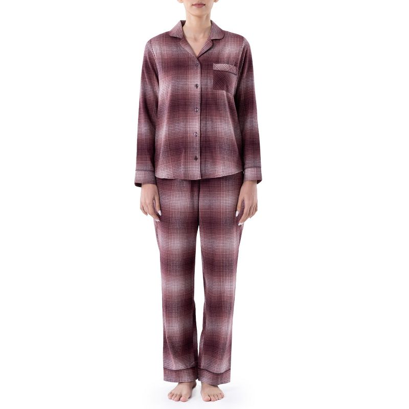 Wrangler Women's and Plus Button-Down Flannel Pajama Set, 2 of 5