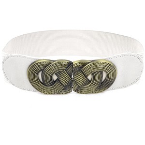 INSPIRE CHIC Knot Woven Metal Interlocking Buckle Elastic Waist Cinch Belt - 1 of 3