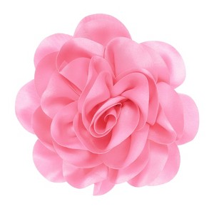 Unique Bargains Alloy Satin Fabric Big Rose Flower Dainty Brooches Pins 1 Pc - 1 of 4