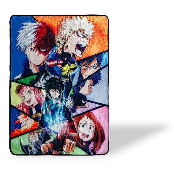 Just Funky My Hero Academia Heroes Collage Large Fleece Throw Blanket | 60 x 45 Inches