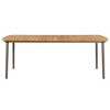 vidaXL Patio Table 78.7"x39.4"x28.3" Solid Acacia Wood and Steel - 2 of 4