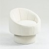 Mid Century Modern Velvet Accent Chair,Living Room Swivel Chair with Cushion and Wood Frame,Upholstered Armchair for Bedroom-Koiai - 3 of 4