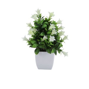 Unique Bargains Artificial Plants Lily Flower Bonsai Arrangement Plastic 3.74"x3.74"x10.63" 1 Pc - 1 of 4