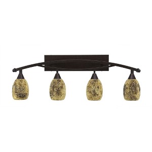 Toltec Lighting Bow 4 - Light Vanity in  Bronze with 5" Gold Fusion Shade - 1 of 1