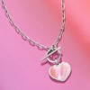 Ross-Simons Italian Pink Mother-Of-Pearl Heart Toggle Necklace in Sterling Silver - 4 of 4