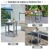 18 Inch Patio Round Side Wooden Slat End Coffee Table for Garden - 3 of 4