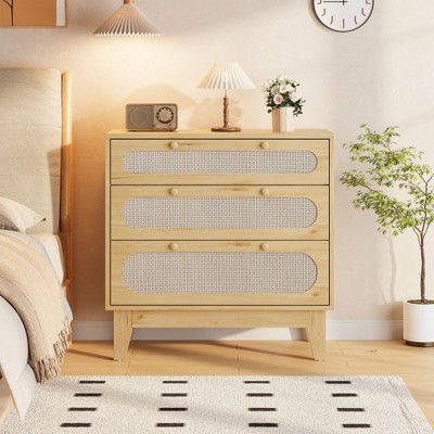 3 Drawer Dresser for Bedroom, Wide Modern Chest of Drawers