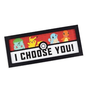 Silver Buffalo Pokemon "I Choose You" 12 x 5 Inch Framed MDF Wall Art - 1 of 4