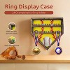 Baseball Ring Display Case, Wood Baseball Ring Holder Softball Championship Ring Holder Wall Mount Baseball Ring Stand Organizer for Medal Souvenir - 2 of 4