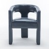 SEYNAR Modern Glam PU Leather Upholstered Dining Chair, Open-Back Accent Chair Set of 2 - 4 of 4