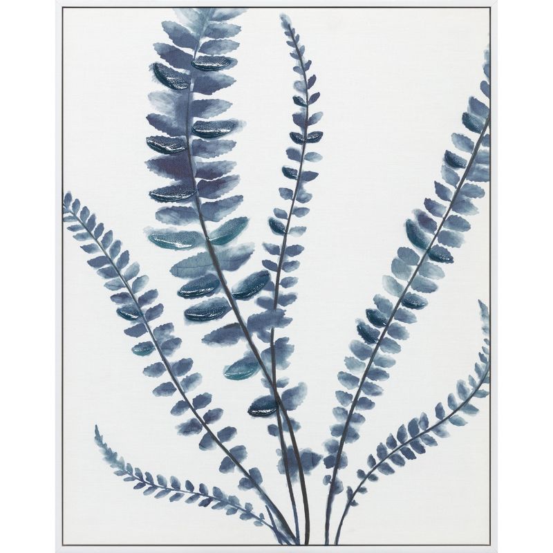 (Set of 2) 16&#34; x 20&#34; Botanical Linen Textured with Hand Embellishment Framed Canvas Art Set Blue - Tyler &#38; Finn, 4 of 13