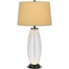 Cal Lighting 100W led Mansfield glass table lamp with 2W led night light and 2 USB Outlets - 2 of 4