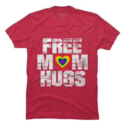 Adult Design By Humans Vintage Free Mom Hugs Heart Pride By Avocato T-Shirt