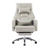 155° Reclining Swivel Ergonomic Office Chair, Technology Leather High Back with Lumbar Support Headrest, Sedentary Comfortable Boss Chair-The Pop Home - 3 of 4