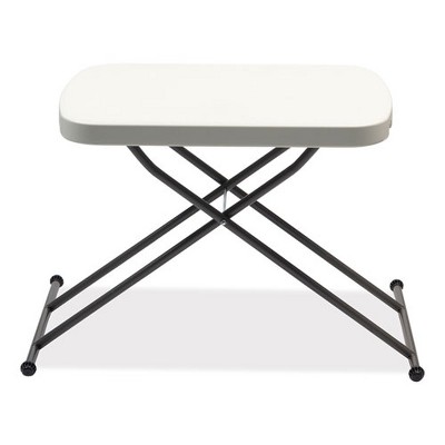 Alera Height-Adjustable Personal Folding Table, Rectangular, 26.63" x 25.5" x 25" to 36", White Top, Dark Gray Legs