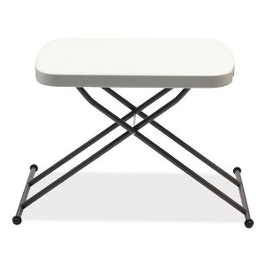 Alera Height-Adjustable Personal Folding Table, Rectangular, 26.63" x 25.5" x 25" to 36", White Top, Dark Gray Legs - 1 of 4