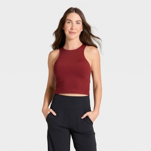 Women's Everyday Soft High Neck Cropped Tank Top - All In Motion™ - 1 of 4