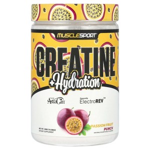 MuscleSport Creatine + Hydration, Passion Fruit Punch, 10.58 oz (300 g) - 1 of 2