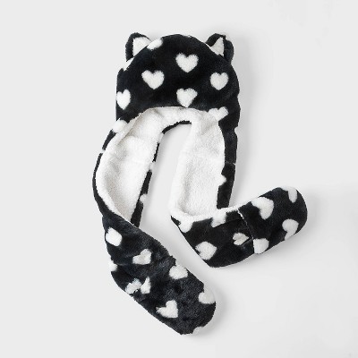 Girls' Heart Snood Scarves - Cat & Jack™ Black/White