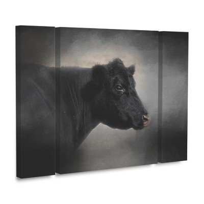 Jai Johnson 'Portrait Of The Black Angus' Multi Panel Art Set Large 3 Piece