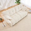 DOMETOUR Premium Two-Seater Sofa, Ergonomic Design, High-Resilience Foam, Modern Chenille Upholstery, White, for Living Room/Office - 3 of 4
