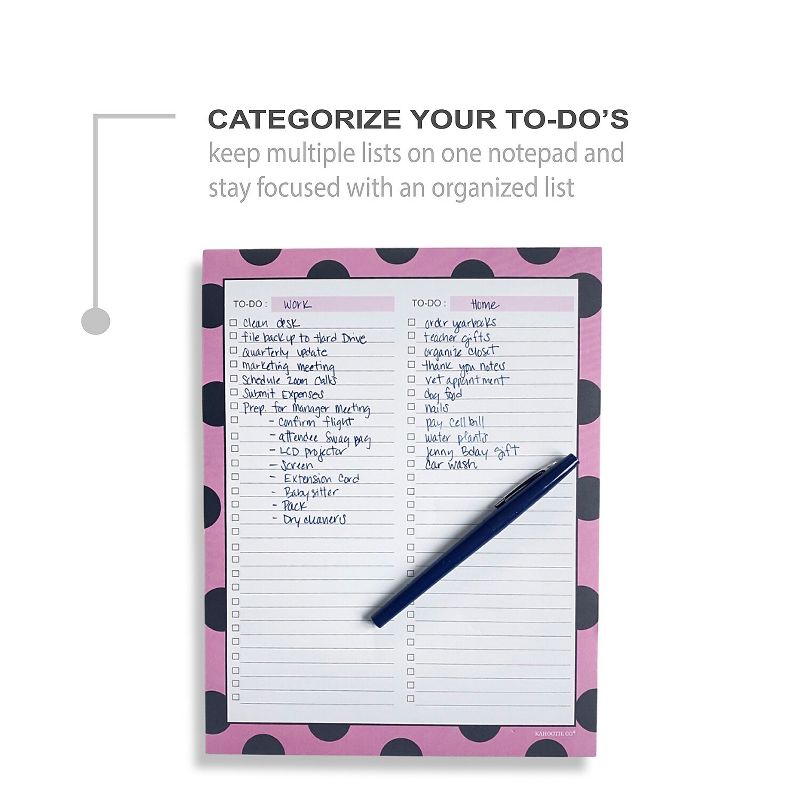 Kahootie Co. Kahootie Co Two Category To Do List Notepad 8.5" x 11" 50 sheets per pad Pink (TCNP05), 5 of 10