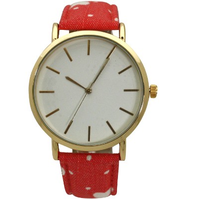 OLIVIA PRATT HEART DEMIN STRAP WATCH